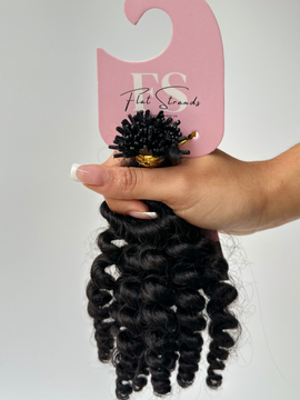 Deep Curly Flat Strands Ebony (1B)